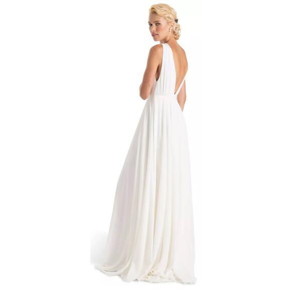 Joanna August Dresses & Skirts - JOANNA AUGUST White NICO Plunging V-Neck A-Line Goddess Bridal Gown Size 8 NWT!